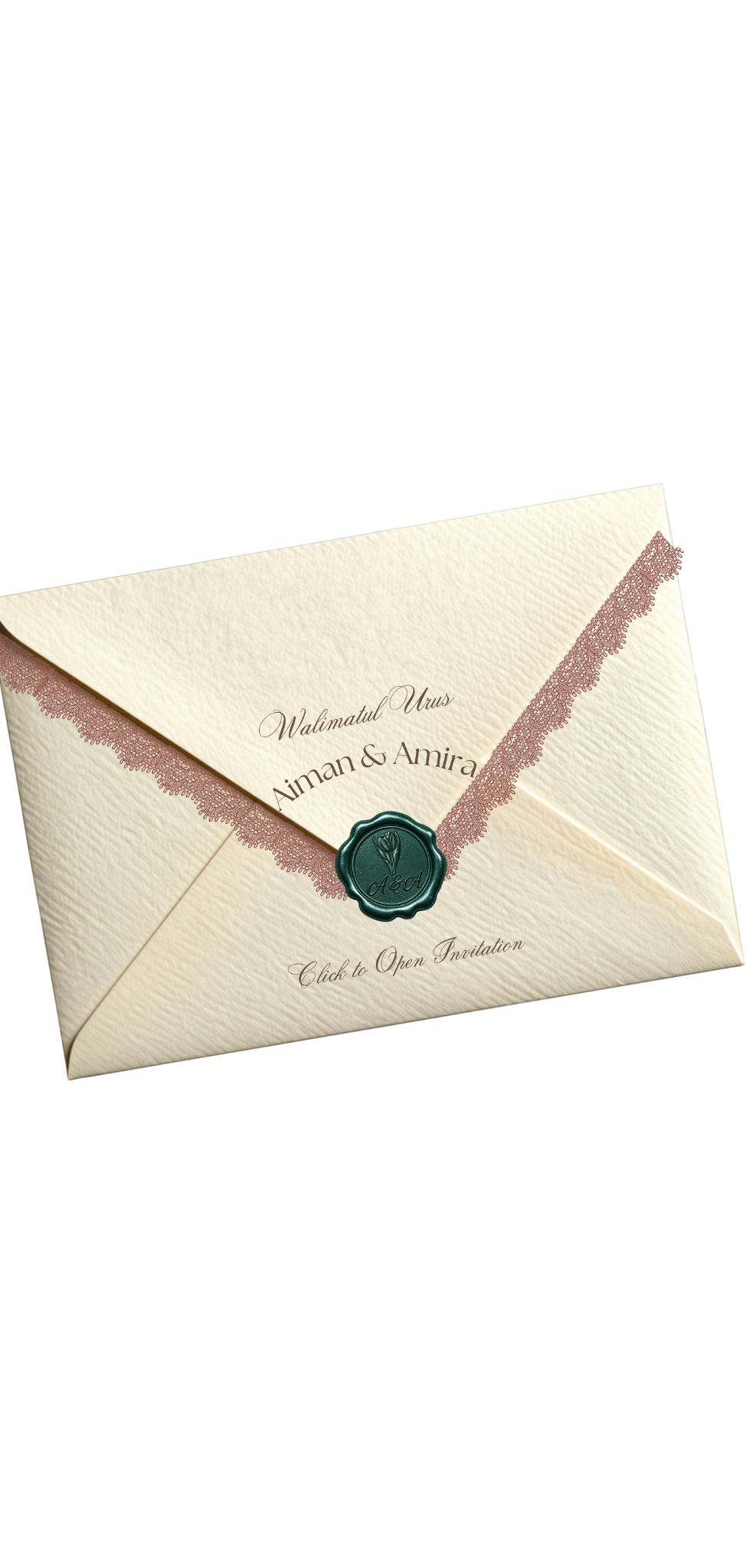 Cream wedding envelope