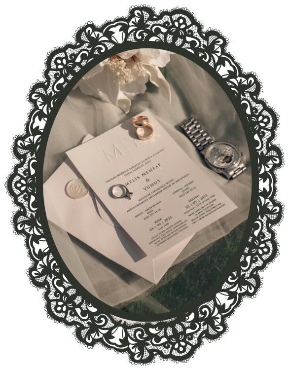 Decorative wedding photo card